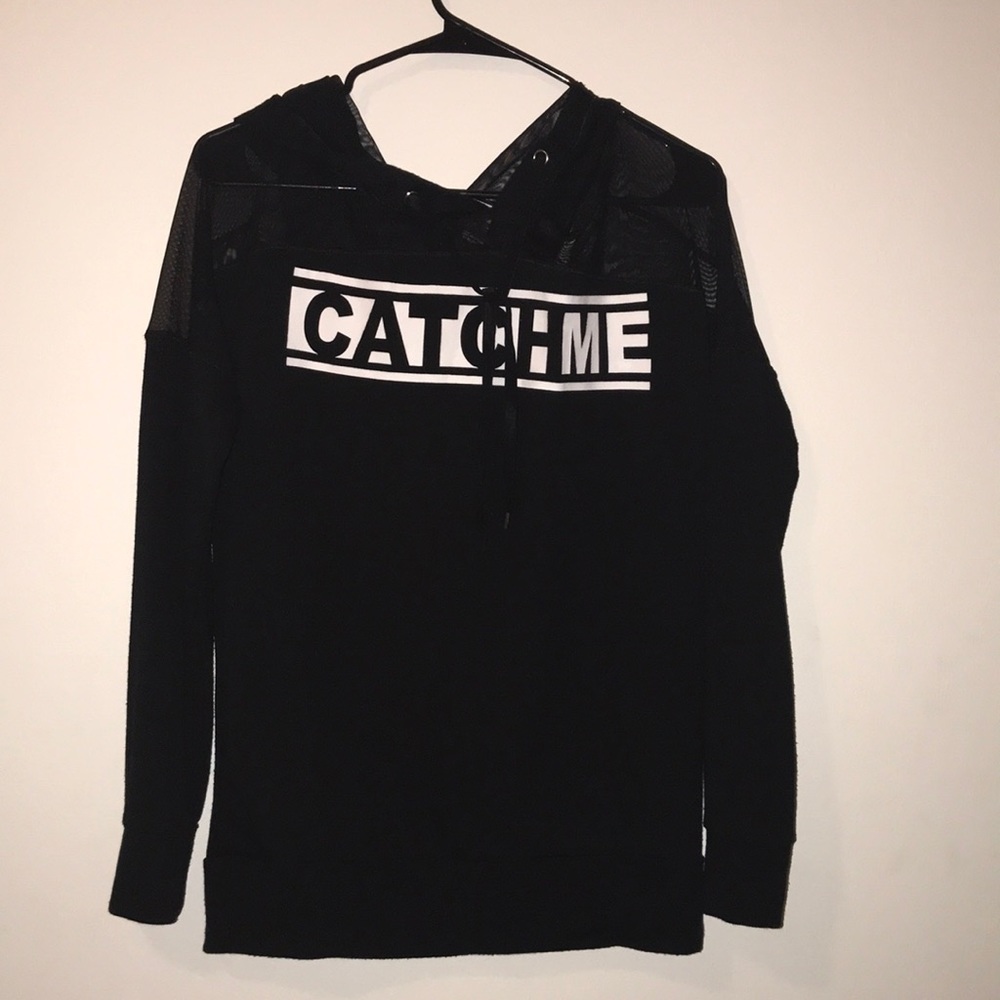 Forever 21 “catch me” mesh hoodie